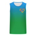 thumbnail image 4 of Camiseta sin mangas de cuello redondo para hombre, informal, a la moda, sin mangas, con estampado, cuello redondo, deportiva, de poliéster, 4 of 4