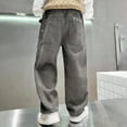 thumbnail image 4 of WMQPNNS Boys Cargo Baggy Denim Pants Jeans for Boys Size 8 Elastic Waist Wide Loose Retro Jeans Casual Y2K Jeans Streetwear with Pockets(Size 8-9 Years, Khaki-1), 4 of 9