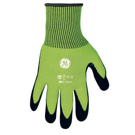 

General Electric 7013387 Unisex Dipped Gloves Black & High-Vis Green - Extra Large - Pack of 2