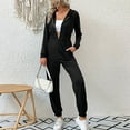 thumbnail image 4 of biudgviw Jumpsuit for Women Fashion Long Sleeve Zip up Hoodies Outfits Lounge Jogger Pants Streetwear Rompers, 4 of 7