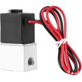 thumbnail image 2 of Válvula solenoide neumática de 2 vías, 12 V CC 1/8 Válvula de aire solenoide eléctrica de aluminio normalmente cerrada Controlador de agua líquida de gas para neumática S, 2 of 5