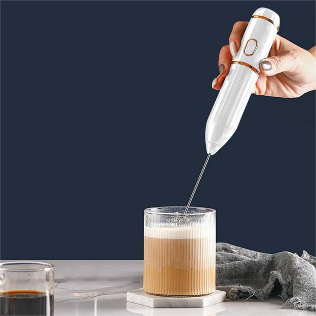HLONKWireless USB-Rechargeable Milk Frother with Handheld Design Multifunctional for Coffee Eggs and More in Three Colors Blue