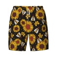 thumbnail image 4 of Lsque Mens Swim Trunks Sunflowers And Bww Pattern - Bathing Suit Compression Liner - Beach Swim Shorts Swimwear - (S-3XL) - Stretch Quick Dry -Small, 4 of 9