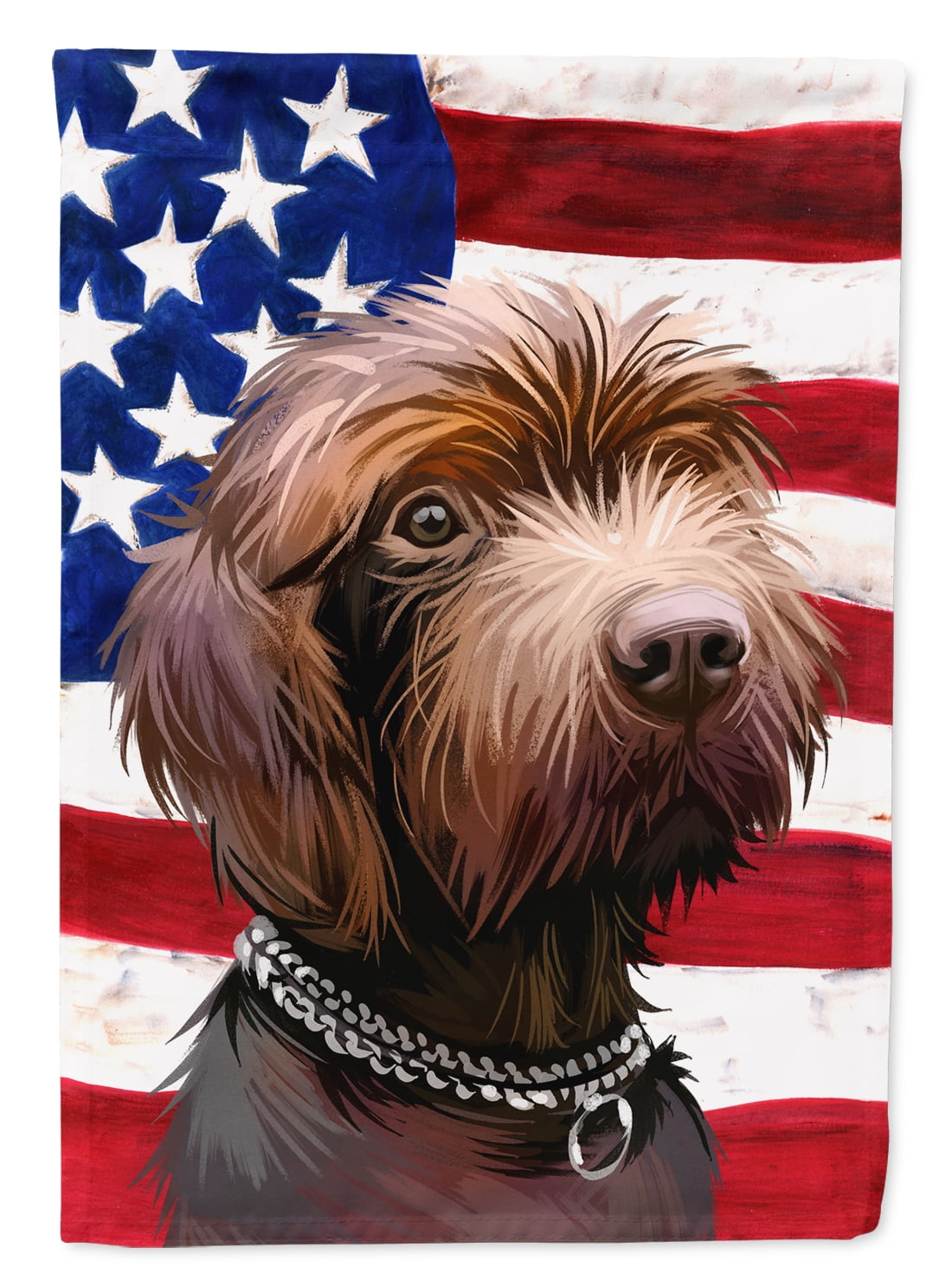 Pudelpointer Dog American Flag Garden Flag - Walmart.com - Walmart.com