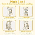 thumbnail image 3 of Taburete de Cocina 4 en 1, Torre de Aprendizaje Montessori con 2 Niveles de Ajuste de Altura, Cinturones De Seguridad Ajustable, Placa Giratoria de 240 °, Ruedas de 360 Grados, 80*51*42cm (Gris), 3 of 9