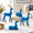 Blue, Gold, variant on 4mas Reindeer Decor Indoor Small Blue Deer Figurine