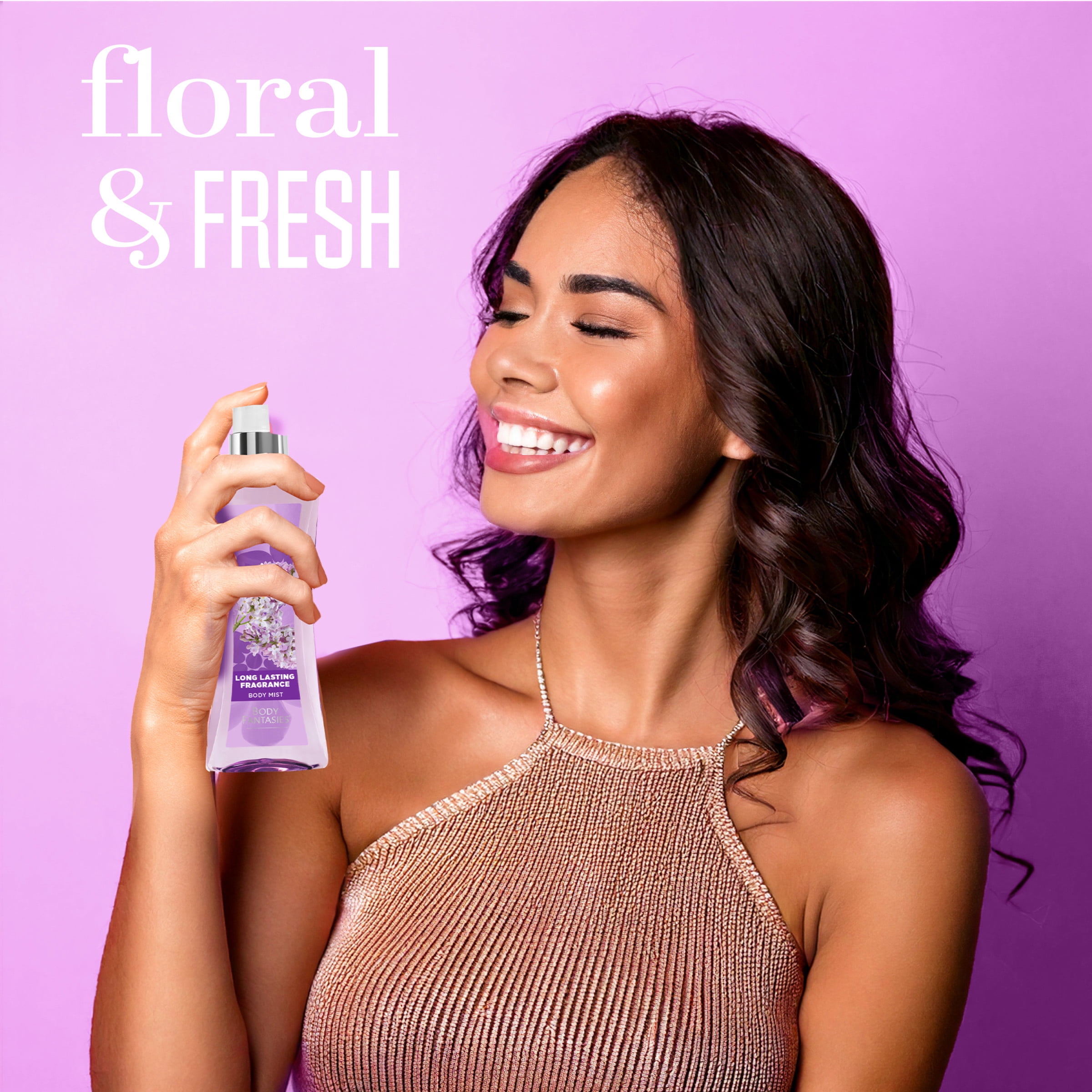 (3 pack) Body Fantasies Lilac Body Spray for Women, 3.2 fl oz
