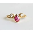 thumbnail image 3 of HeartsAndYou 1ct Natural Ruby Diamond Engage Ring 14k SOLID Yellow Gold Round Accent Trilogy, 3 of 9