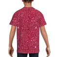 thumbnail image 5 of Wukai Red Glitter Youth Unisex Short Sleeve T-Shirt for Boys, Girls, Teens, and Kids-Medium, 5 of 7
