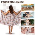 thumbnail image 5 of Yuyamidu Cow Shower Wrap Towel for Women Size XL Palm Leaves Bath Wrap for Travel Home Knee Length Body Towel Wrap Hibiscus Bath Towels with Pocket, Pink, 5 of 7