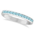 thumbnail image 3 of Wedding Engagement Aquamarine Eternity Band Ring 925 Sterling Silver Gemstone Jewelry For Women Gift, 3 of 5