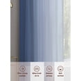 thumbnail image 6 of Navy Blue Ombre Sheer Curtains 96 Inch Length 2 Panels Set for Living Room/Bedroom, Modern Gradient Abstract Art Semi Curtain Sheers Drapes Rod Pocket Curtains Window Treatment Set 52''x96''x2, 6 of 7