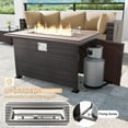 thumbnail image 4 of Kullavik 8-Piece Outdoor Patio Furniture Set with 55,000 BTU Fire Pit Table, PE Wicker Rattan Sectional Sofa & Coffee Table, All-Weather Waterproof Furniture for Backyard,Sand, 4 of 9