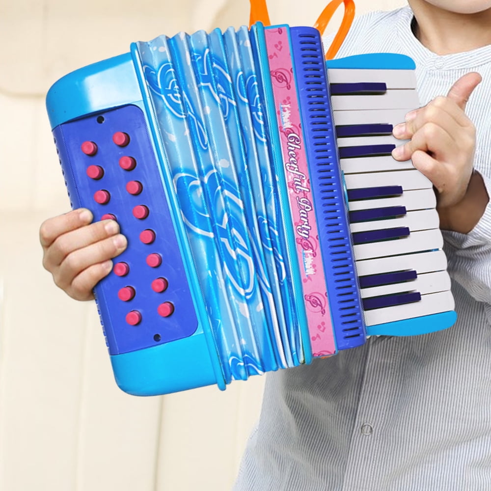 Rupoun Mini 20-Key 16-Bass Accordion ABS Plastic Lightweight Button Accordion For Beginners Blue [cite: 12]