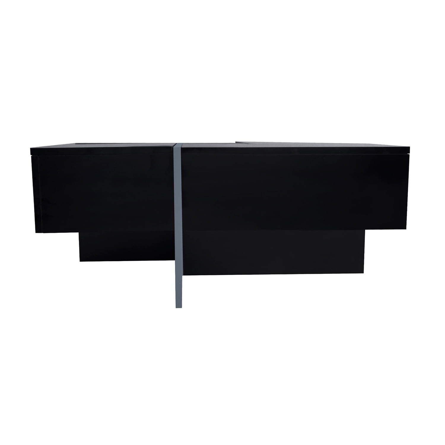 Kadyn Coffee Table, Square Tea Table with 4 Hidden Storage Compartments and Extendable Sliding Tabletop, Black Kadyn Coffee Table, Square Tea Table with 4 Hidden Storage Compartments and Extendable Sliding Tabletop, Black