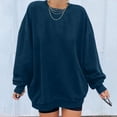 thumbnail image 2 of Futezty Casual Long Sleeve Round Neck Pullover Sweatshirt Pullover Solid, 2 of 5