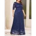thumbnail image 3 of Gvmfive Women Plus Size Dresses Lace Half Sleeve Evening Party Formal Dress 6XL, 3 of 4