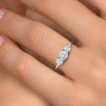 thumbnail image 4 of Gem Stone King 14K White Gold White Moissanite & Sky Blue Aquamarine 3-Stone Engagement Ring | 1.00 Cttw | Round 5MM and 4MM | Three Stone Wedding Anniversary Promise Ring for Women (Size 6), 4 of 6