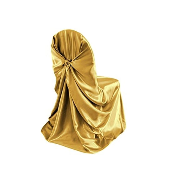 AK TRADING CO. Gold Universal Satin Chair Cover for Events & Parties - 10Pcs Pack