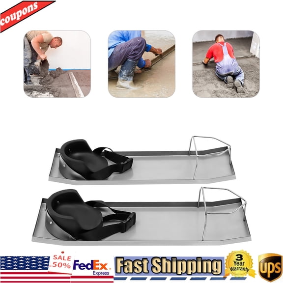 DENEST Concrete Knee Boards,Slider Knee Boards 28'' x 8'' Kneeler Board Stainless Steel