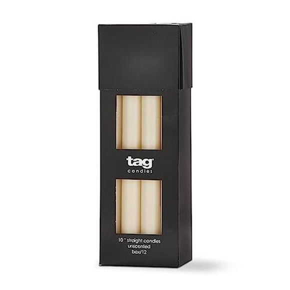 Tag 129649 10 in. Class Candle, Ivory - Pack of 12