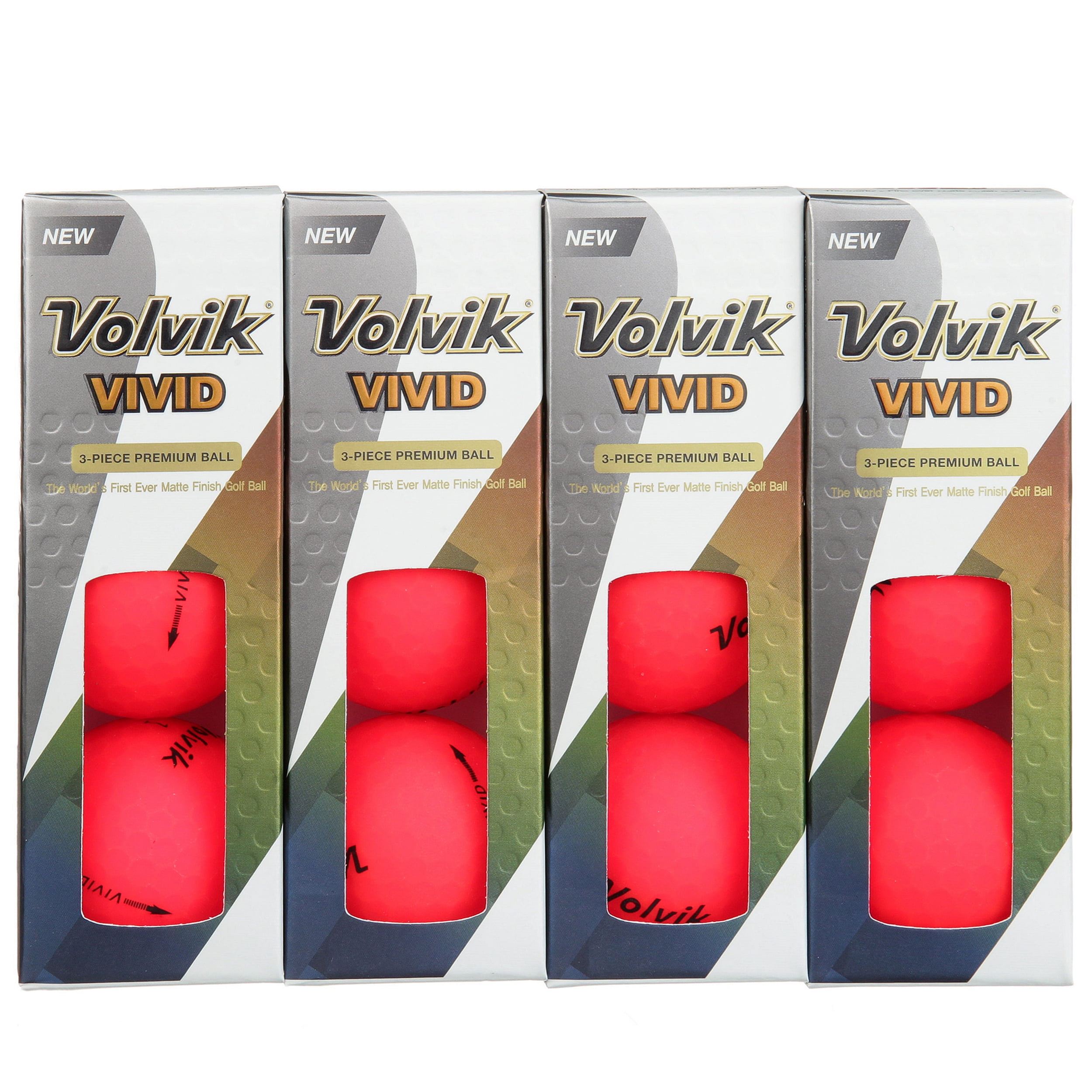 Volvik Vivid Golf Balls, Red, 12 Pack