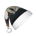 thumbnail image 2 of Haiem Clear Sky Mountain Red Dragon Pattern Santa Hat Confortable Velvet Christmas Hat for Christmas Party Favors Fit for Adults and Kids, 2 of 6