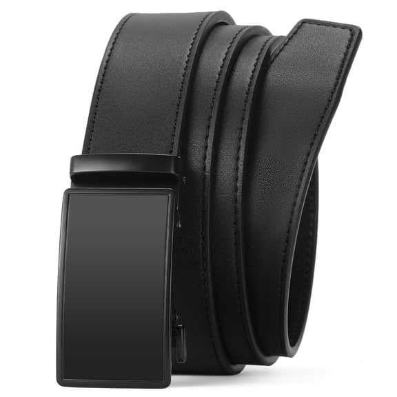 FALAN MULE Mens Ratchet Belt,Leather Adjustable Slide Belt For Gift Mens Dress Casual 1 3/8",Size Adjustable,Elegant Gift Box