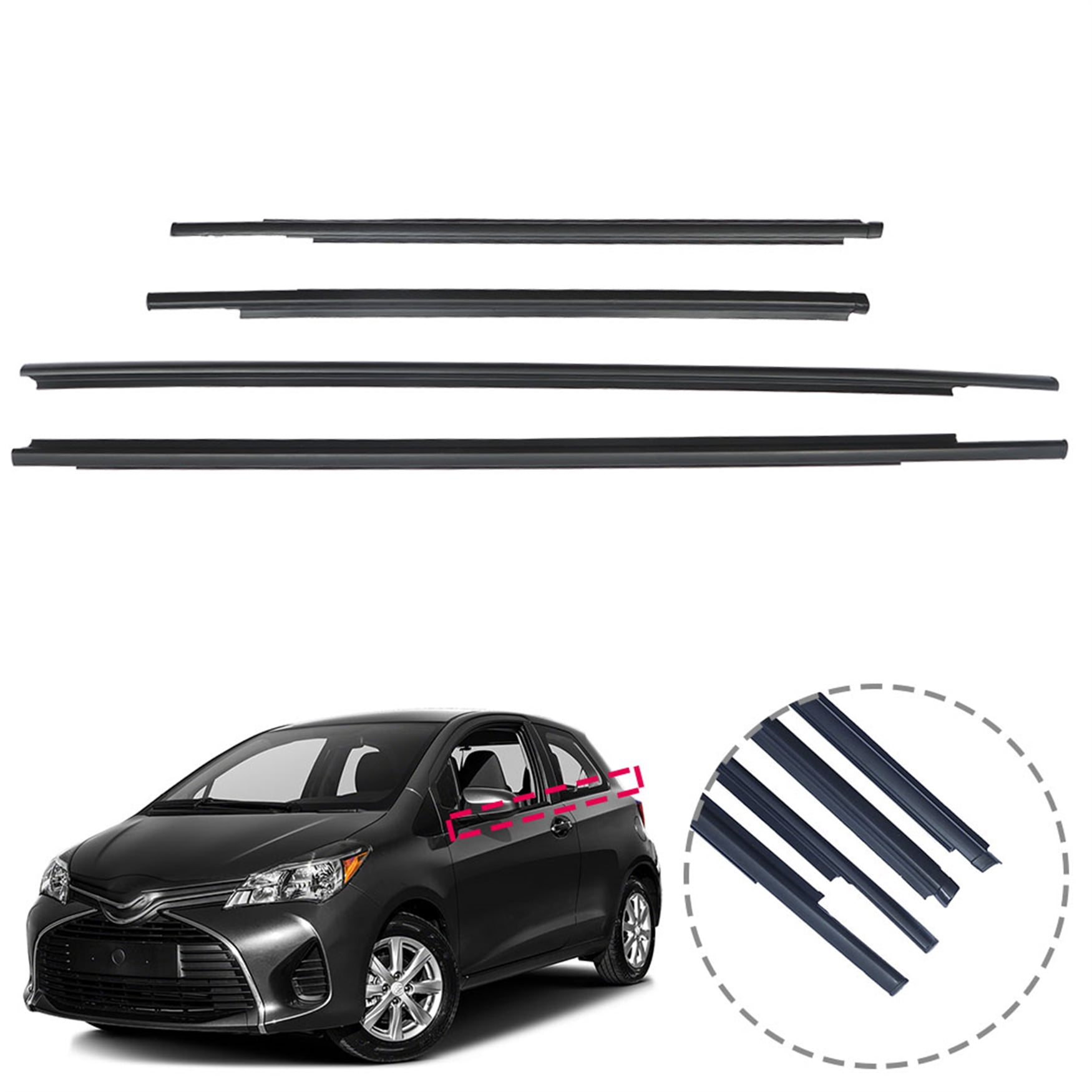 labwork Window Weatherstrip Moulding Trim Seal Belt 4PCS For 200716