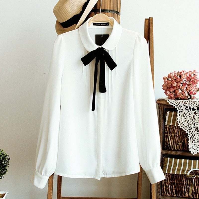 chiffon bow tie blouse