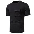 thumbnail image 2 of BADHUB Men's Slim Fit Short Sleeve T Shirts Zipper Pocket Lightweight Crew Neck Tee Shirt Solid Color Soft T Shirt Black L, 2 of 5