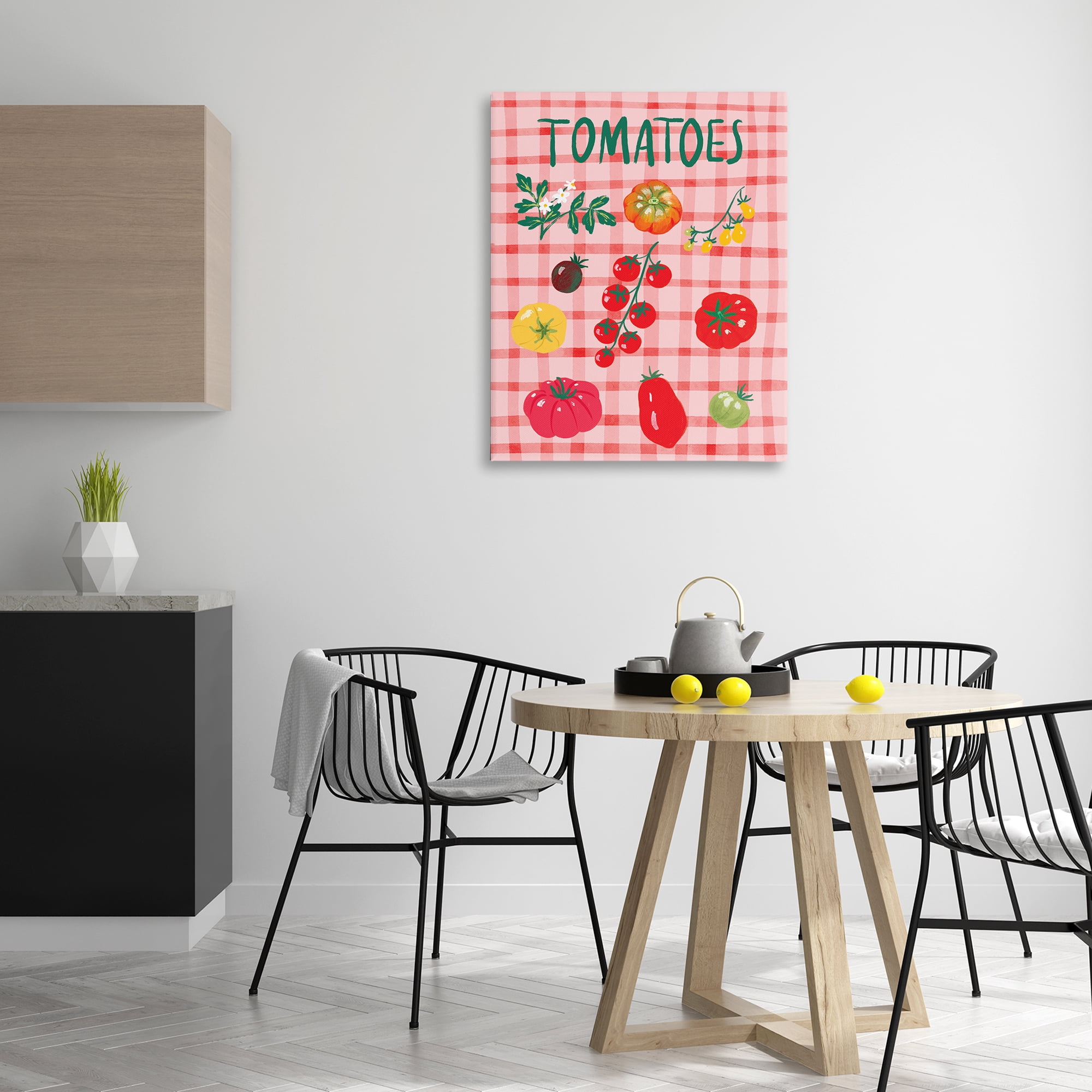 Stupell Industries Various Tomatoes on Plaid Food & Beverage Painting Wrapped Canvas Art Print Wall Art, 30 x 40