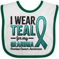 thumbnail image 3 of Inktastic I Wear Teal for My Grandma-ovarian Cancer Awareness Boys or Girls Baby Bib, 3 of 4