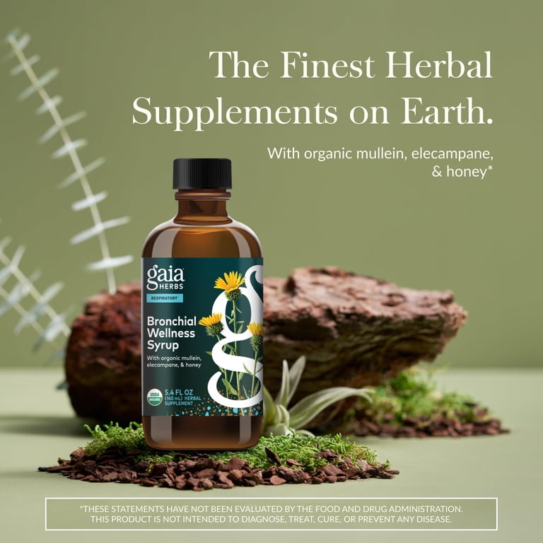 Gaia Herbs Bronchial Wellness Syrup - Respiratory Support Supplement to  Help Maintain Lung Health & Help Provide Comfort for Occasional Dry Cough* 