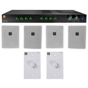 JBL CSMA280 Commercial Amplifier+(4) 6.5" White Wall Speakers+(2) Wall Controls