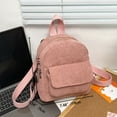 thumbnail image 7 of Women Corduroy Backpack Casual Retro Travel Backpack Solid Color Aesthetic Purse, 7 of 7