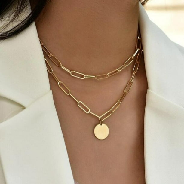 Collar grande de moda 2021 para mujer, gargantilla con cierre grueso chapado en plata y Color dorado torcido, cadena, collares, regalos de joyería para fiesta Tan Jianjun unisex