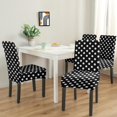thumbnail image 3 of Dining Room Chair Covers 4pcs Stretch Dining Chair Cover Removable Washable Chair Seat Protector Cover for Home Party Hotel Wedding Ceremony, Universal Size (black & White Dots), 3 of 5