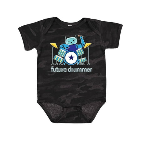 

Inktastic Future Drummer Robot Gift Baby Boy or Baby Girl Bodysuit