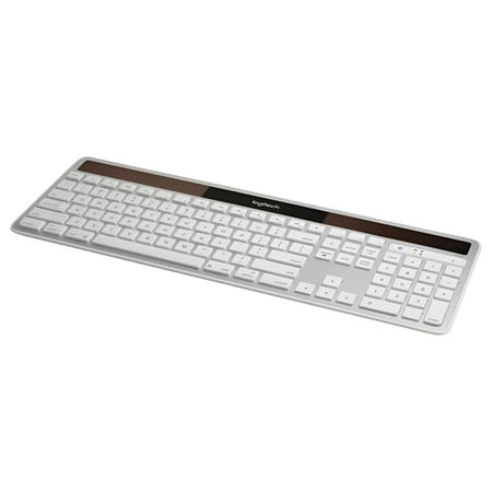 Logitech - K750 Full-size Wireless Scissor Solar Keyboard for Mac - White/Silver