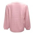 thumbnail image 4 of Vedolay Womens 2023 Sweaters Women's Oversized Deep V Neck Sweaters Long Sleeve Knitted Pullover Sweater,Pink L, 4 of 5