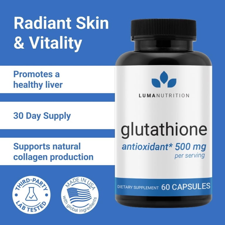 glutathione premium Amazon.com: Luma Nutrition Premium Glutathione Supplement - 500mg - L- Glutathione - Antioxidant Support - Reduced - Liver Support