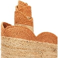 thumbnail image 4 of Indian Handmade Braided Natural Jute with Orange Border Scalloped Area Rug 2 x 5 Feet (61 cm x 152 cm), Floor Decor Rugs/Carpet, 4 of 5