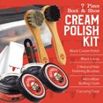 thumbnail image 2 of Red Moose Full Leather Shoe Polish Kit with Brushes, Creams, Cloth and Lace, Brown, 2 of 6