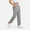 thumbnail image 5 of Nestiefly Women's Golf Pants with Pockets Casual Straight Leg High Waisted Sweatpants Lounge Beach Vacation Travel Pants with Pockets Gray S, 5 of 7
