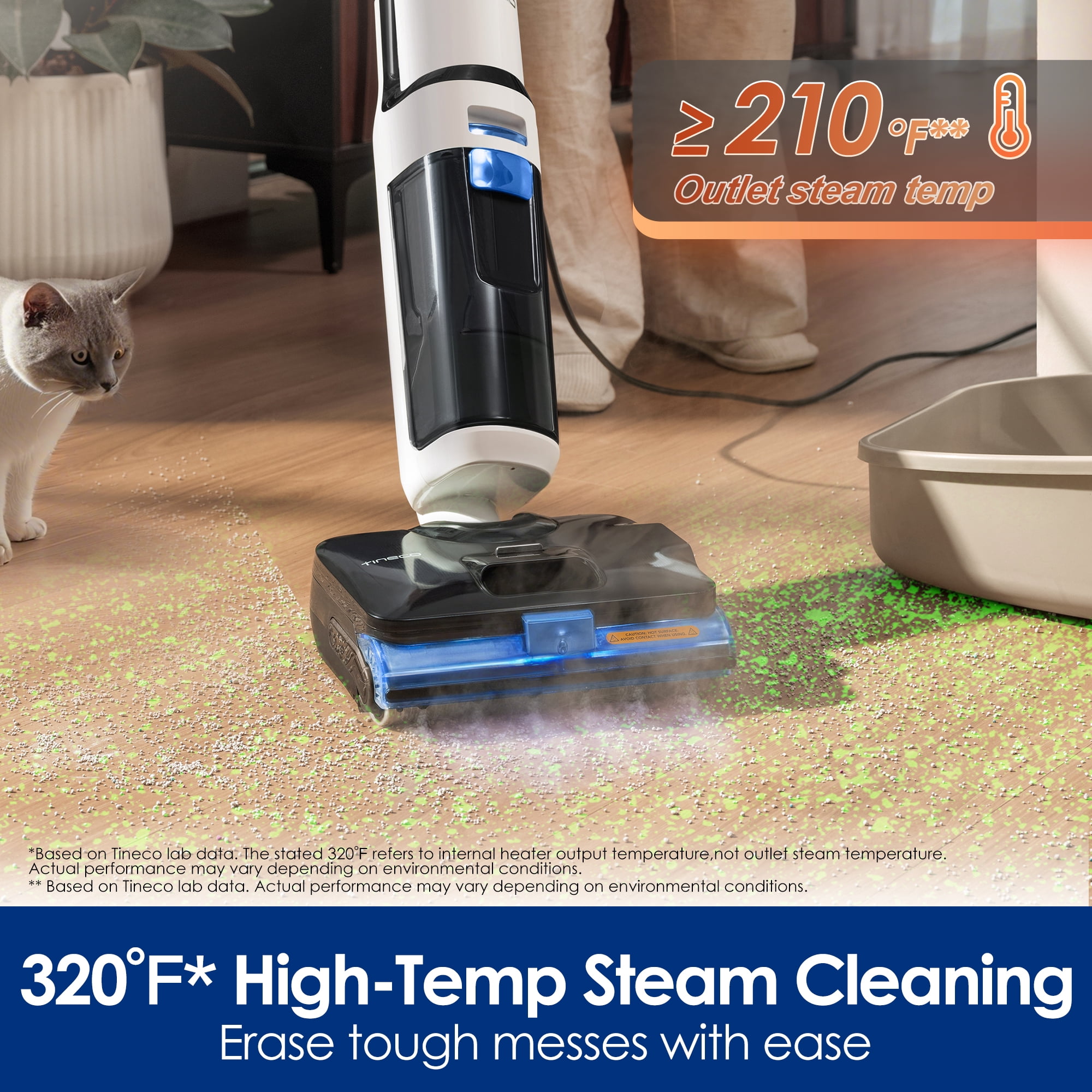 Tineco FLOOR ONE S6 Stretch Steam Corded Wet Dry Vacuum Mop, 3-in