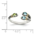 thumbnail image 2 of 925 Sterling Silver With 14k Accent Light Swiss Blue Topaz and Peridot Ring Size 8 Ring for Women, 2 of 2