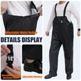 thumbnail image 2 of RainRider Rain Bib Pants for Men Women 150D Oxford Safety Trousers Heavy Duty Waterproof Work Pants Rip-Stop Overalls(Black,XXX-Large), 2 of 6