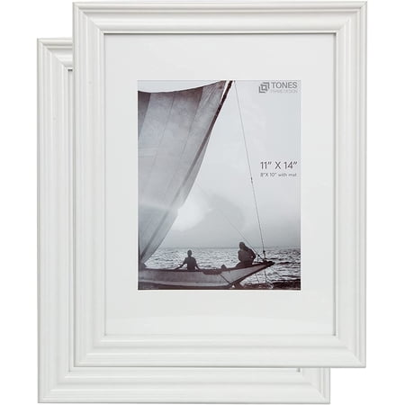 Waved Frame MHT MDF Wood Waved Frame 8x10 Photo Picture Frame, White Wood Frame, 2 ...