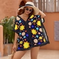 thumbnail image 2 of Colorful Cool Planet Women's Swimsuit Coverup Summer Beach Cover Up Bathing Suit Dress, 2 of 6